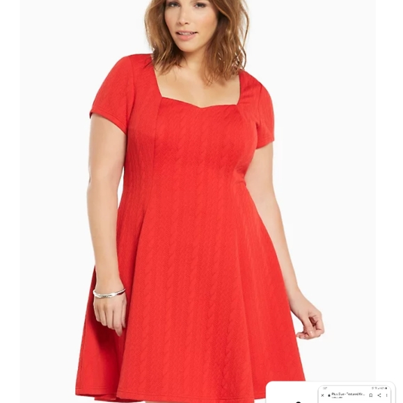 NWT- Torrid textured knit skater dress size 1 - Picture 1 of 10